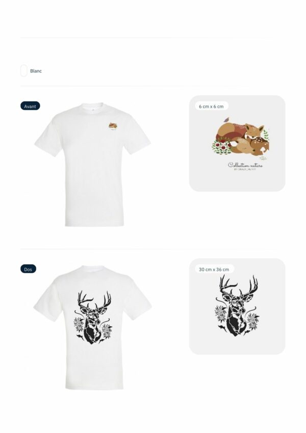 Tee shirt cerf en fleur – Image 2