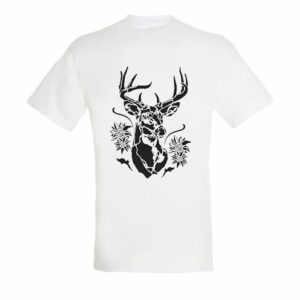 Tee shirt cerf en fleur